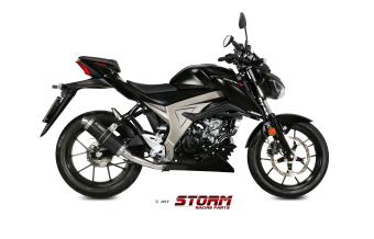 Storm By Mivv GP RVS Black Compleet 1in1 Uitlaatsysteem Met E-keur SUZUKI GSX-S 125 2017 - 2020