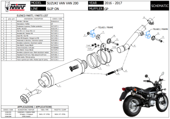 Mivv GP Titanium Slip-on Einddemper zonder E-keur Suzuki VAN VAN 200 2016 > 2017