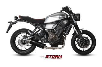 Storm By Mivv Oval RVS Black Compleet Uitlaatsysteem Met E-keur YAMAHA XSR 700 2016 - 2020