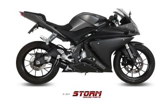 Storm By Mivv GP RVS Black Compleet 1in1 Uitlaatsysteem Met E-keur YAMAHA YZF R125 2014 - 2018