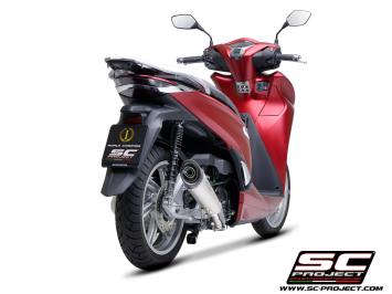 SC-Project S2 Titanium Slip-On Einddemper zonder E-keur HONDA SH350i 2021 - 2024