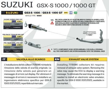 Arrow RVS Racing Voorbochten Suzuki GSX-S 1000 / GT 2021 - 2024