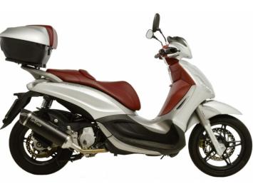 Leovince Nero RVS Slip-on Einddemper met E-keur PIAGGIO BEVERLY 350 SPORT Touring 2011 - 2016