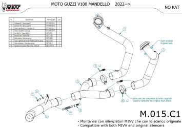 Mivv RVS Voorbochten Moto Guzzi V100 Mandello 2022 - 2024