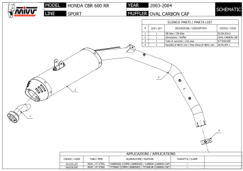 Mivv Oval Carbon Underseat Einddemper met E-keur Honda CBR 600 RR 2003 - 2004