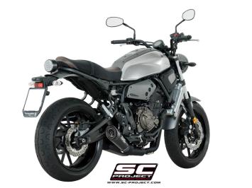 SC-Project Volledig 2-1 RVS Uitlaatsysteem Met S1 Titanium Matt Black Einddemper Euro4 Gekeurd YAMAHA XSR 700 2016 - 2020