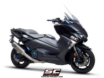 SC-Project Volledig 2-1 RVS Uitlaatsysteem Met SC1-R Titanium Einddemper Euro4 Gekeurd YAMAHA T-MAX 530 / SX / DX / SX SPORT 2017 - 2019