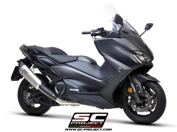 SC-Project Volledig 2-1 RVS Uitlaatsysteem Met SC1-R Titanium Einddemper Euro5 Gekeurd YAMAHA T-MAX 560 2020 - 2021