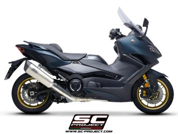 SC-Project Volledig 2-1 RVS Uitlaatsysteem Met SC1-R Titanium Einddemper Euro5 Gekeurd YAMAHA T-MAX 560 2022 - 2024