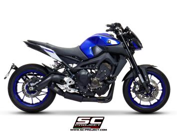 SC-Project Volledig 3-1 RVS Uitlaatsysteem Met Conico 70s RVS Matt Black Einddemper Euro4 Gekeurd YAMAHA MT-09 2017 - 2020