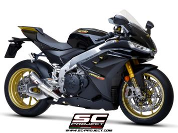 SC-Project CR-T Carbon With Stoneguard Grid Slip-On Einddemper Zonder E-keur APRILIA RSV4 / FACTORY 2021 - 2024