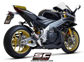 SC-Project CR-T Carbon With Stoneguard Grid Slip-On Einddemper Zonder E-keur APRILIA RSV4 / FACTORY 2021 - 2024