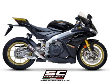 SC-Project CR-T Carbon With Stoneguard Grid Slip-On Einddemper Zonder E-keur APRILIA RSV4 / FACTORY 2021 - 2024