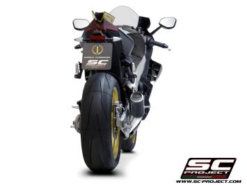 SC-Project CR-T Carbon With Stoneguard Grid Slip-On Einddemper Zonder E-keur APRILIA RSV4 / FACTORY 2021 - 2024