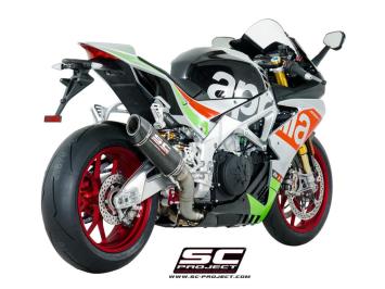 SC-Project Oval Carbon Slip-On Einddemper Zonder E-keur APRILIA RSV4 / RF / RR 2017