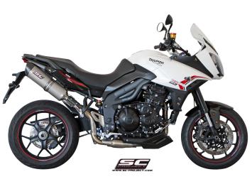 SC-Project Oval Titanium High Mount Slip-On Einddemper Met E-keur TRIUMPH TIGER SPORT 1050 2013 - 2015