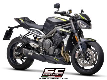 SC-Project SC1-R Titanium Matt Black Slip-On Einddemper Euro5 Gekeurd TRIUMPH STREET TRIPLE 765 S / R / RS 2020 - 2022