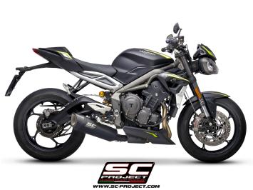 SC-Project SC1-R Titanium Matt Black Slip-On Einddemper Euro5 Gekeurd TRIUMPH STREET TRIPLE 765 S / R / RS 2020 - 2022