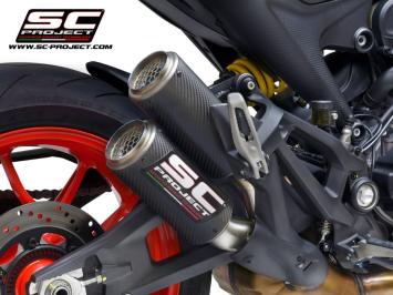 SC-Project Twin CR-T Carbon Slip-On Einddemper Euro5 Gekeurd DUCATI MONSTER 937 2021 - 2024