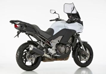 Shark DSX-5 Aluminium Black met RVS Endcap Einddemper met E-keur Kawasaki Versys 1000 2012 - 2016